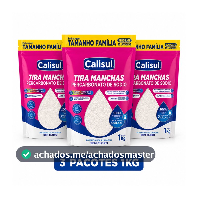 PERCARBONATO de sódio 100% PURO Roupas e Limpeza 1kg/2kg OXIGÊNIO ATIVO Calisul SEM CLORO