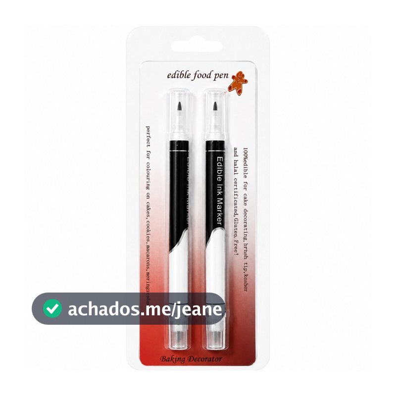 Kit C/2 Canetas Tinta Alimentícia Comestível Ponta Dupla Confeitaria
