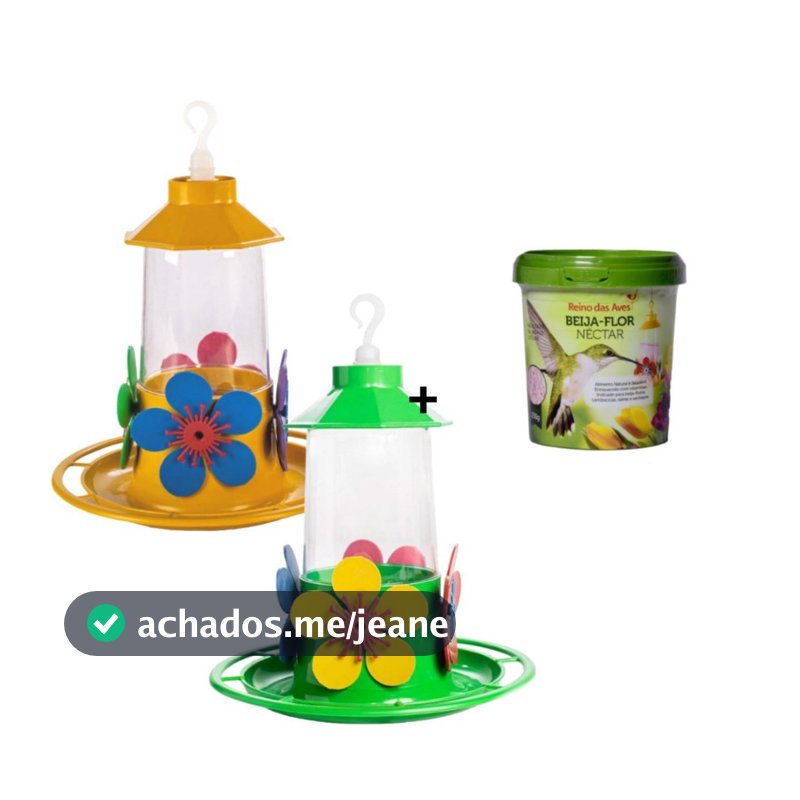 Kit 3 X 1 Com 2 Bebedouro De Beija-flor Luxo + 1 Néctar