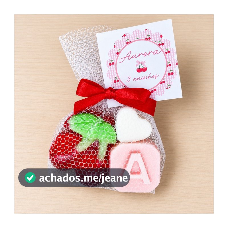 Lembrancinha mini CEREJA/CEREJINHA kit10un de sabonete  para bebê/cha de bebe/nascimento/aniversarios/festas