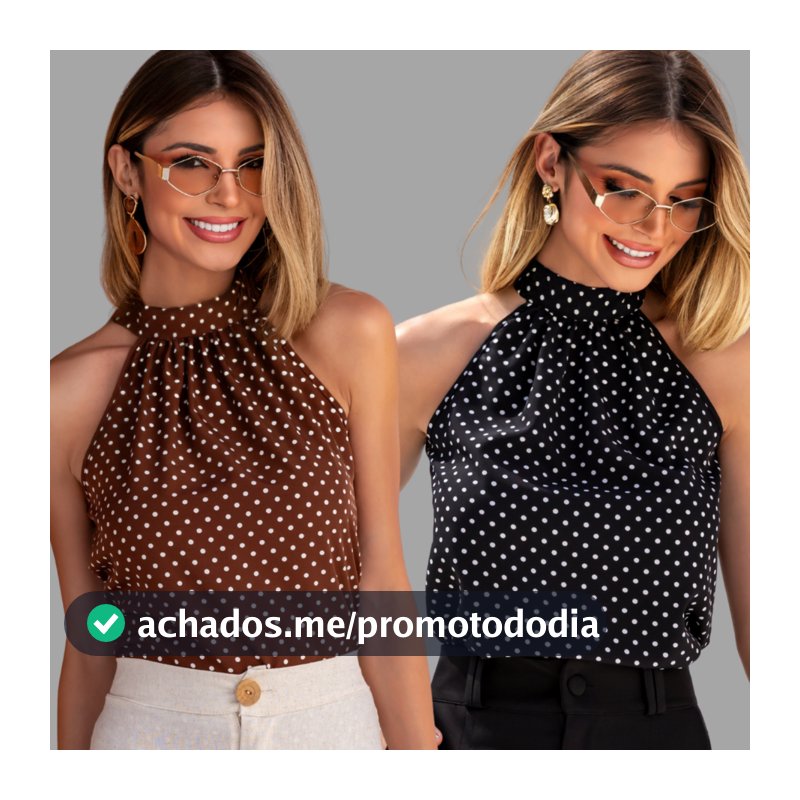 KIT 2 Blusas Femininas Regata Cava Americana Poá Bolinha Elegante Moda Verão Casual