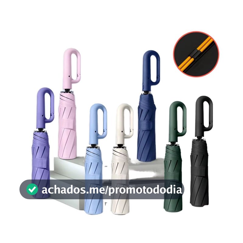Novo Guarda Chuva Automático Alta Resistência a Chuvas e Vento Forte Com Proteção UV