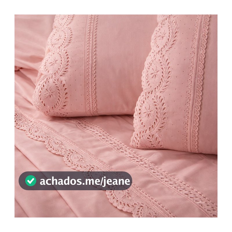 Lençol Casal Queen Solteiro King 4 Pçs Micropercal 400 Fios Bordado Lese Toque Acetinado Não Amassa