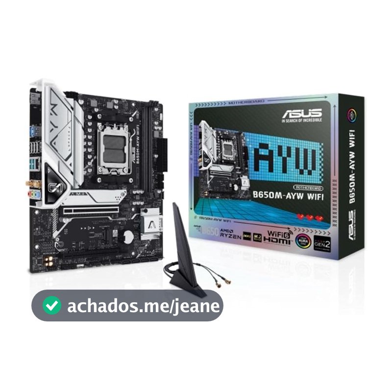 Asus B650M-AYW WIFI Placa Mãe AM5 DDR5 HDMI M.2 USB 3.2