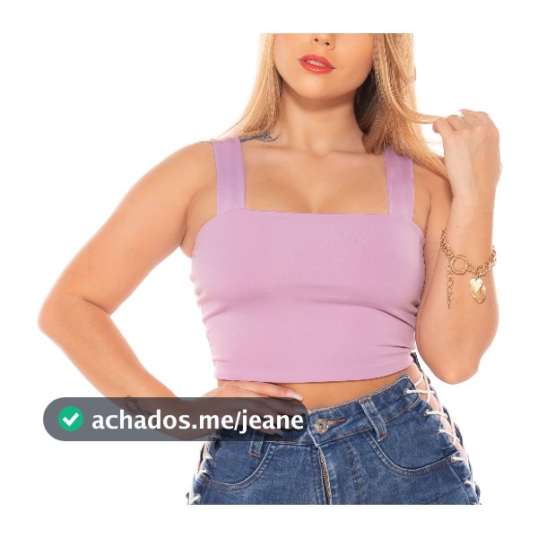 Cropped Top Suplex Alça Grossa Lilas