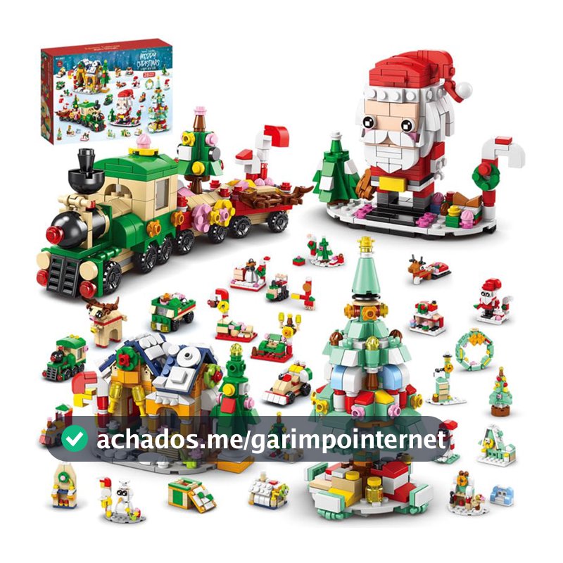 Brinquedo Montável Árvore Natal Blocos de Construção Compatível Lego Kit 24 Dias Presente Infantil Natalino