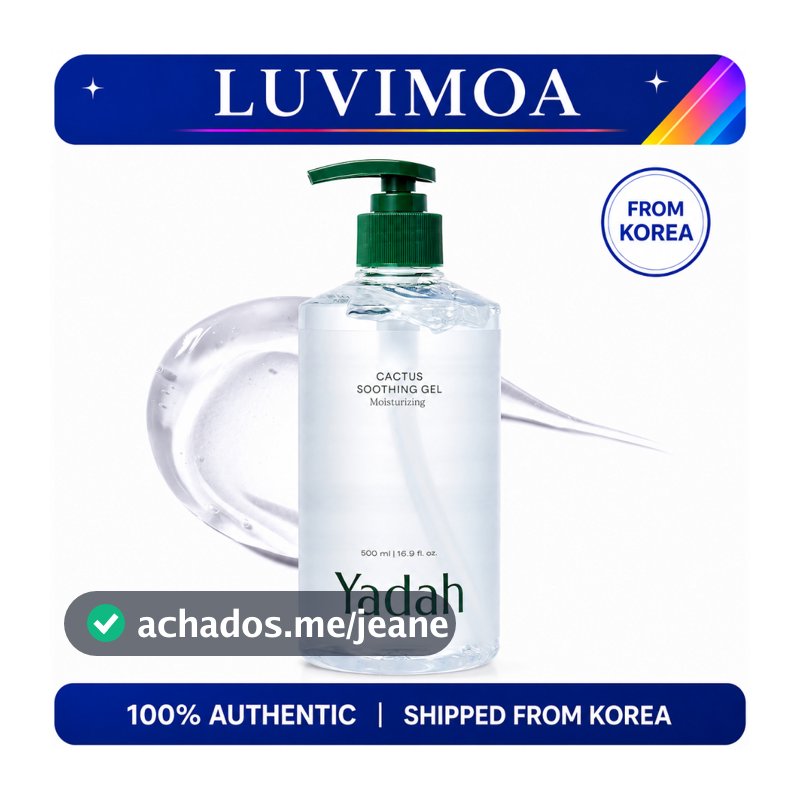 YADAH Cactus Gel Calmante 500ml Hidratante Sem Álcool Vegan Body Face Care Coreano Skincare