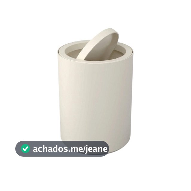 Lixeira Com Tampa Basculante Redonda 1 Litro Maquiagem Crochê Manicure bancada organizada Coza