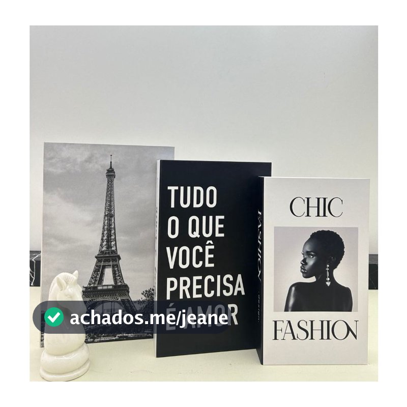 Conjunto de Caixa Livro Decorativa Organizadora Para Joias e Documentos 3pcs Papel