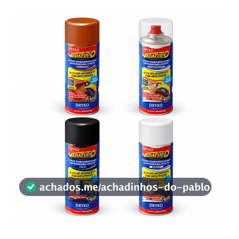 Spray Vedatudo 400ml Impermeabilizante Emborrachado Dryko