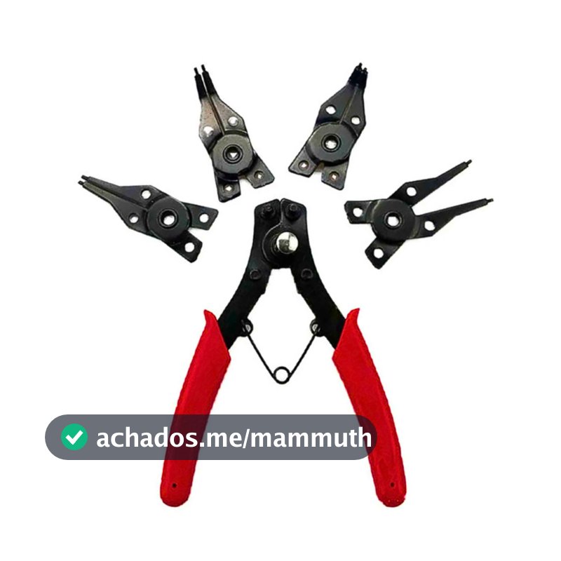 Alicate Retenção Para Anéis De Pressão Extrator Universal Interno Externo 4 em 1 Manutenção