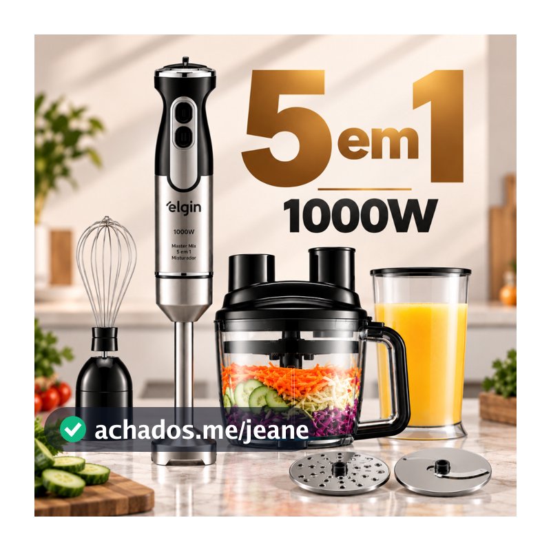 Mixer Master Mix 5 Em 1 Elgin 1.000w - 5 Funções Prateado