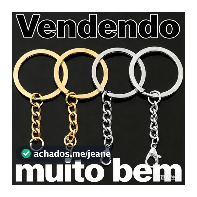 Kit Chaveiro Argola  25mm 25-150 Peças com Corrente, Elo, Pitão e Lagosta Prata/Dourado DIY Resina Pingentes