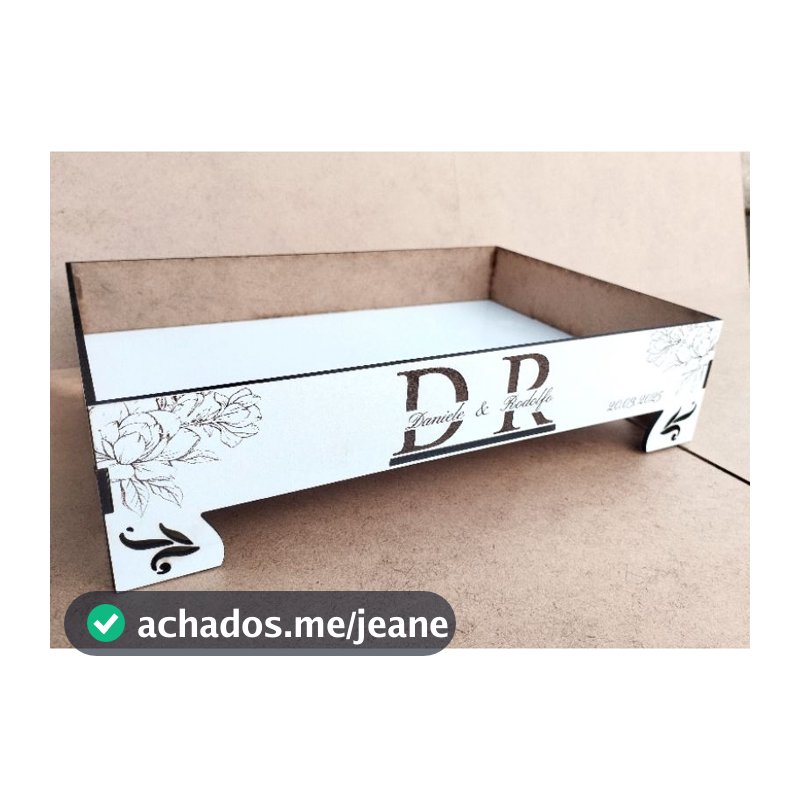 2 Bandejas para Kit Toalete Casamento em MDF PERSONALIZADO 20cm x 30cm