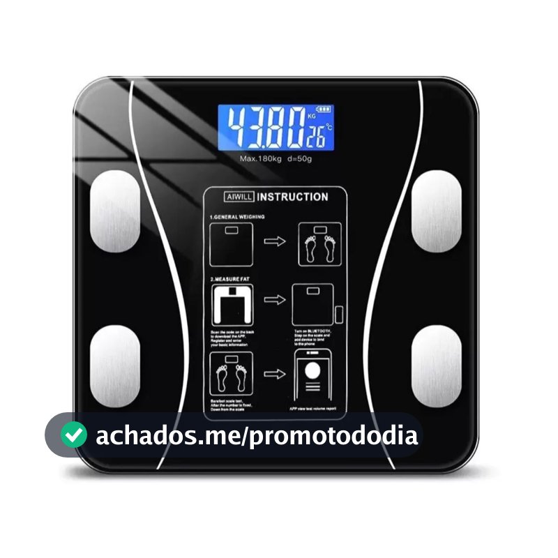 Balança Bioimpedancia Digital Bluetooth  Corporal até 180kg Resultado Pelo Celular