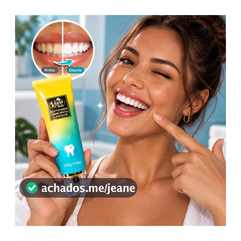 VivaBelle Creme Dental com Niacinamida | Clareamento Suave Sem Irritação para Uso Diário toothpaste