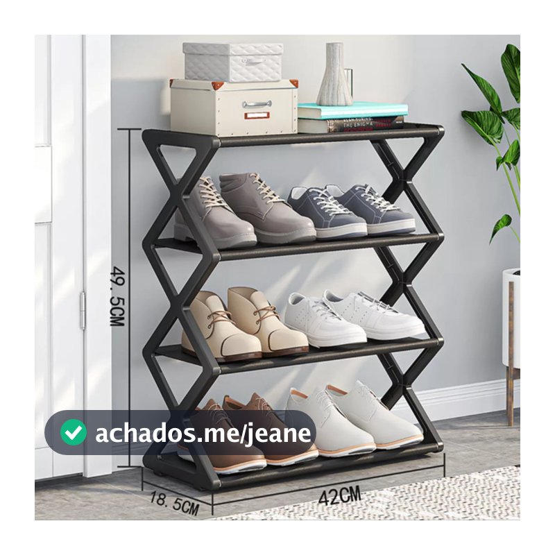 Sapateira Prateleira Sanfonada 4 Andares Organizadora Plástico Multiuso Sapatos
