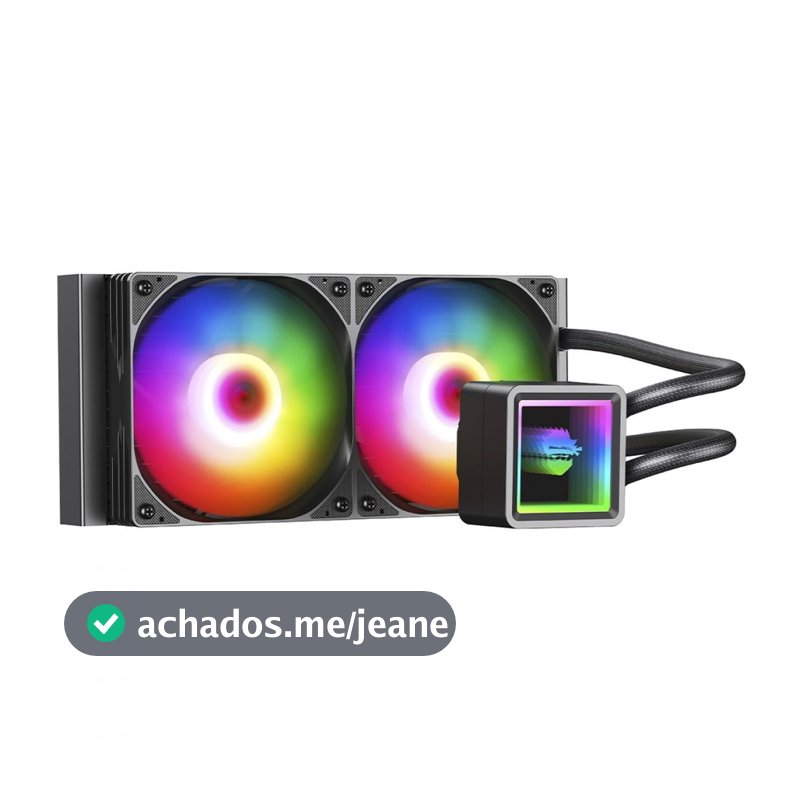 Water Cooler Gamer Ninja Yuki, ARGB, 240mm, Intel-AMD, Controladora, Black, GN-WC-YK240RB