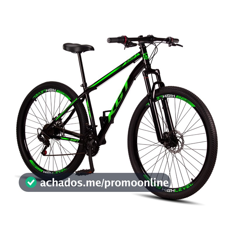 Bicicleta Aro 29 KGT Shift Aço Carbono Freios a Disco 21 Marchas Suspensão Diant