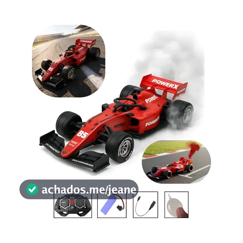 Carrinho Controle Remoto Recarregável Formula 1 Solta Fumaça Carro Premium Ferrari Guedes