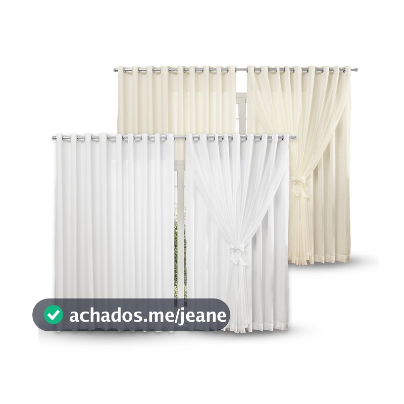 Cortina Voil Forro Microfibra 2M 3M 4M 5M 6 metros Tecido Branca Palha Sala Quarto Porta Janela para Varão