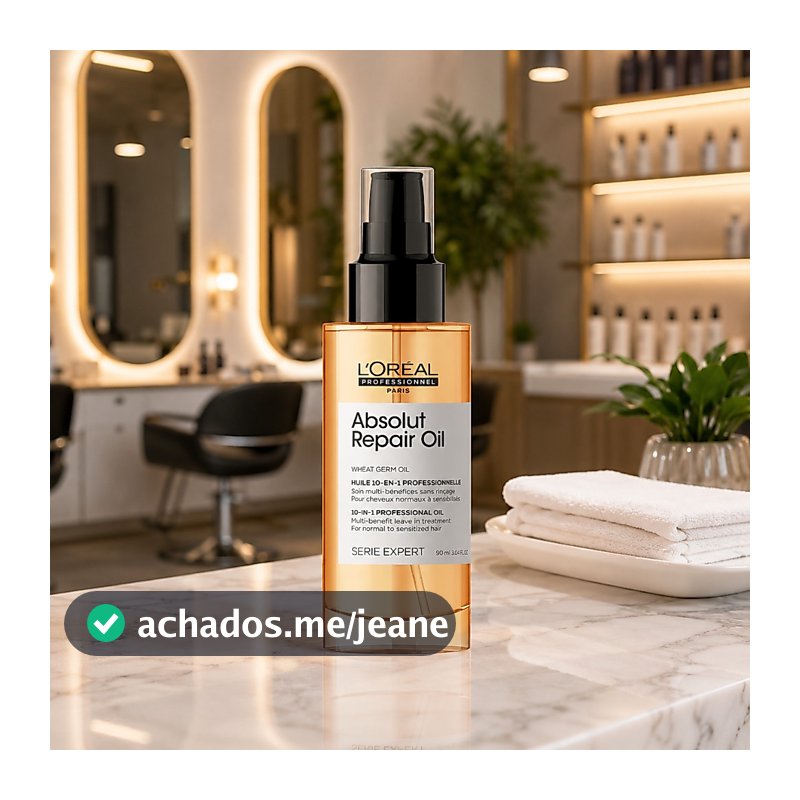 Óleo Reparador de Pontas 90 ml Reconstrutor Profissional Loreall Absolut Repair Oil Quinoa