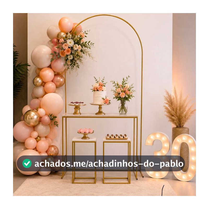 Arco Romano Desmontável para Festa Painel Decorativo em Ferro Suporte Balões Casamento Aniversário
