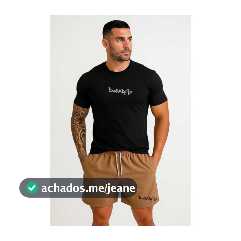 Camiseta E Bermuda Tactel Elastano Top Oferta Treino Academia OFERTA VERÃO PRAIA SKATE RUA STREETWEAR