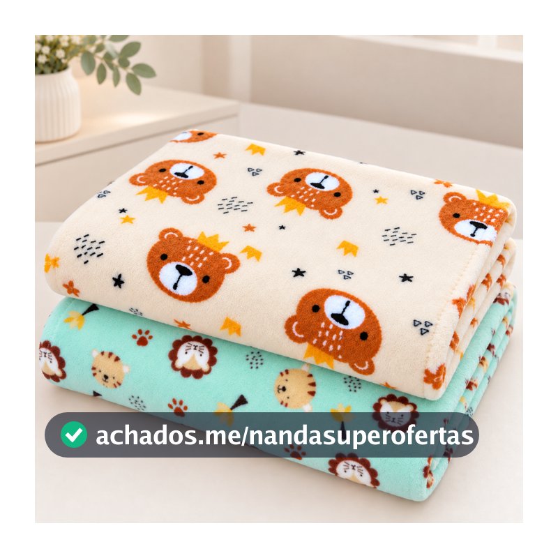 Kit 2 Mantas Bebê Cobertor Macia Quentinha Enxoval Maternidade Menor Preço