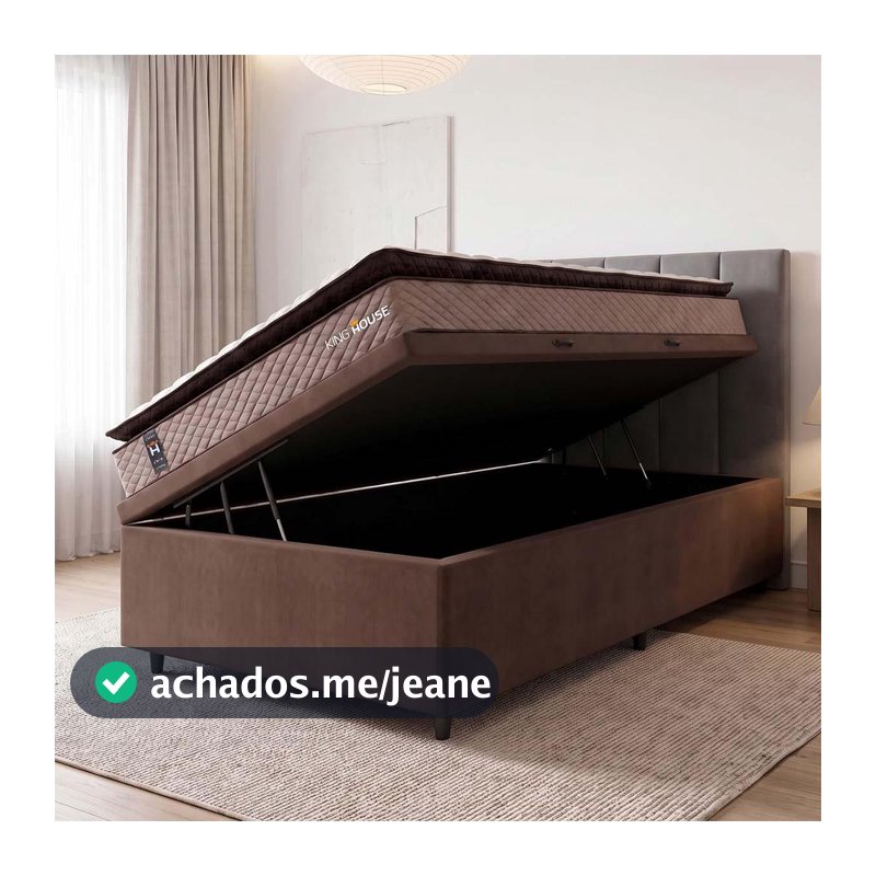 Conjunto Box Baú Atlanta Bege 96x203x69 Espuma D45