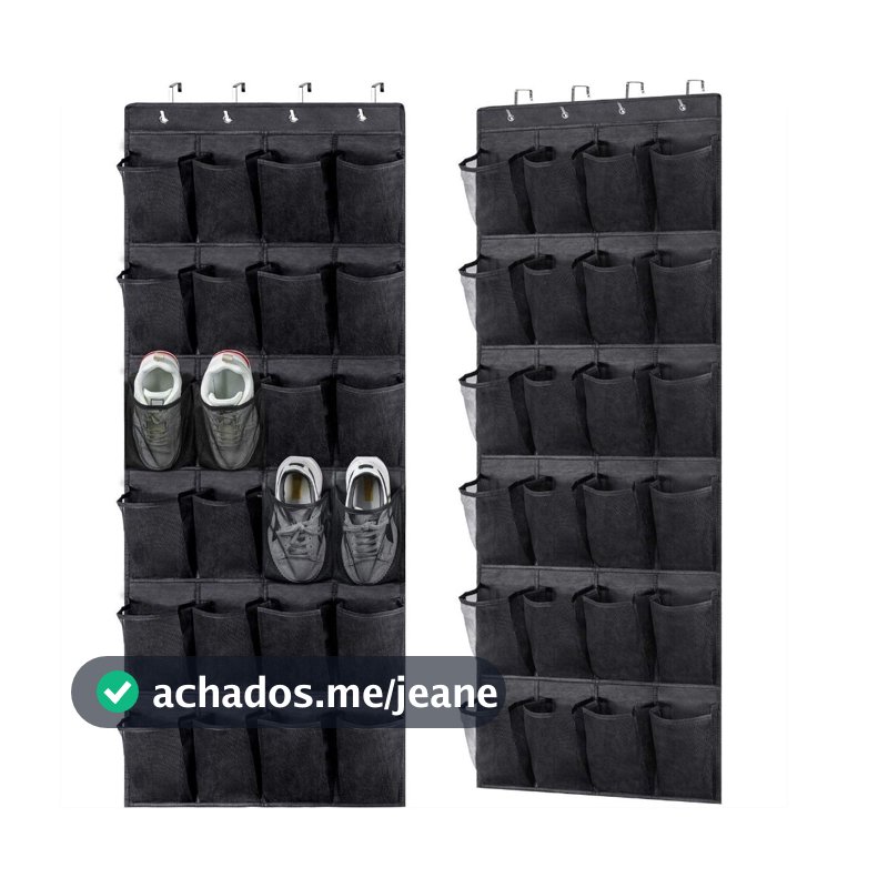 Porta Sapatos Pendurável para Porta e Armário Organizador de Sapatos Bolsos Grande Capacidade