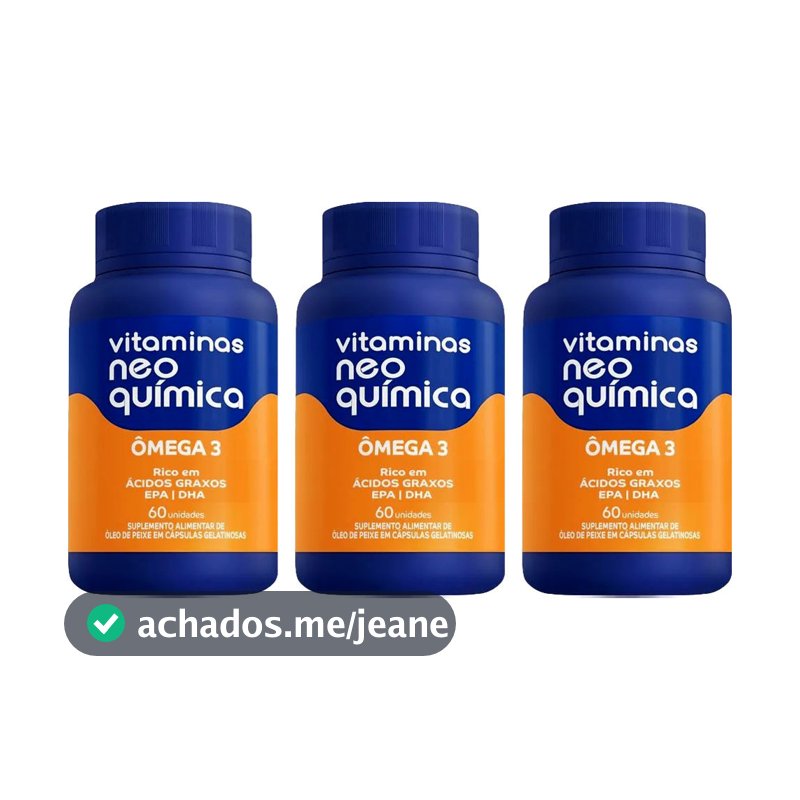 Kit Com 3 Vitaminas Ômega 3 com 60 Cápsulas - Neo Química