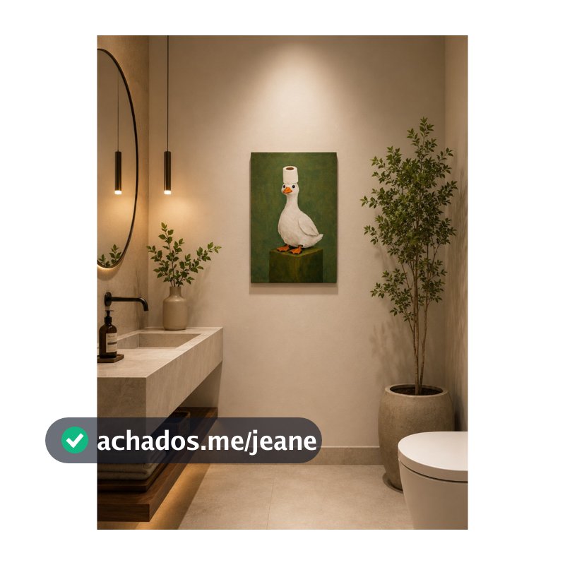 Quadro Decorativo Pato Moderno Para Lavabo