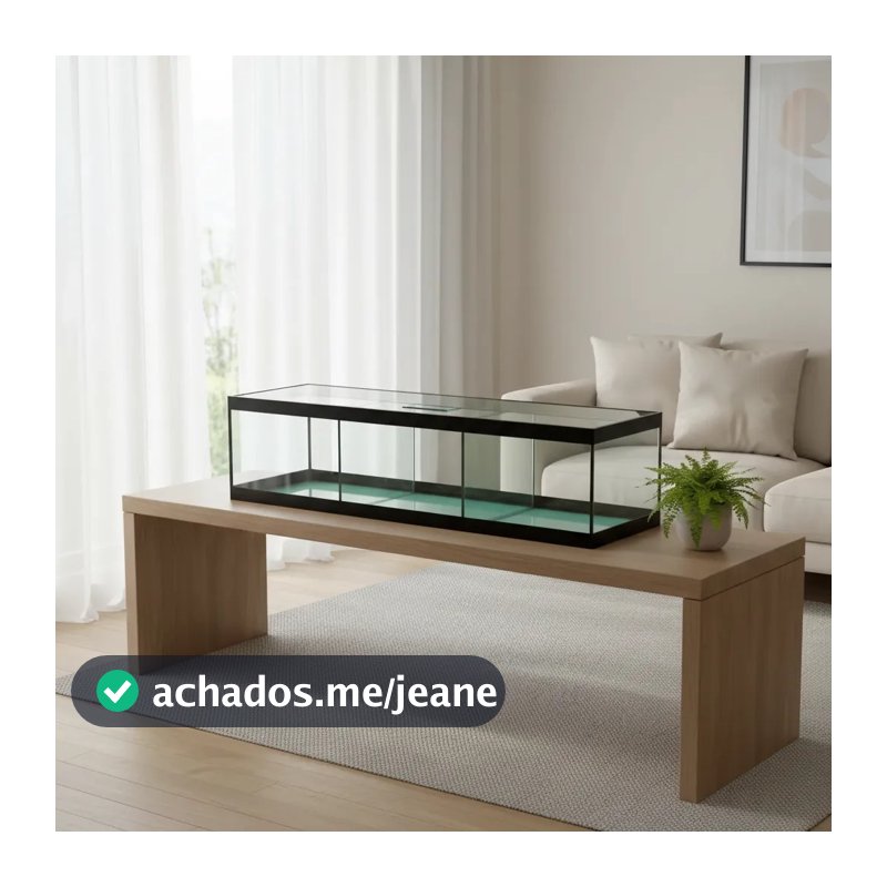 Aquário 3 Divisões 60x15x20 Cm Com Fita preta Sem Decoração