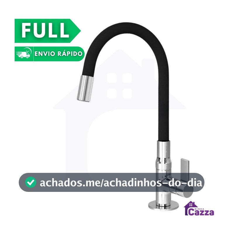 Torneira Gourmet de Cozinha Bancada Flexível Mesa Preta Black