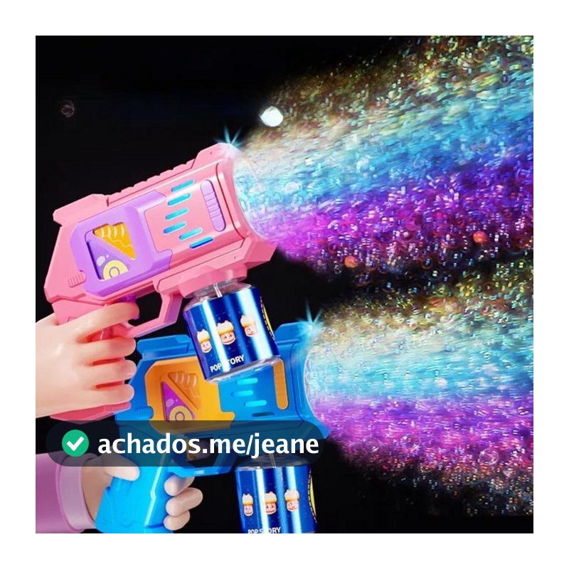 Lança Bolhas de Sabão Infantil Automática Arminha com Luz Brinquedo Divertido para Crianças