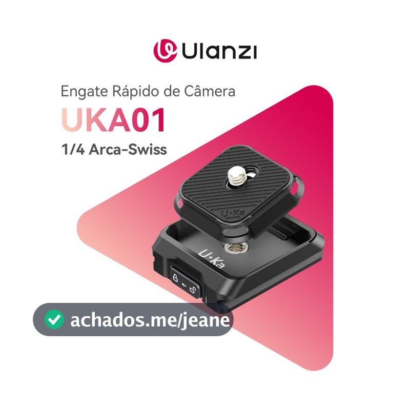 Ulanzi UKA01 Engate Rápido de Câmera 1/4 Arca Swiss p/ DSLR Mirrorless e Câmera de Ação Quick Release