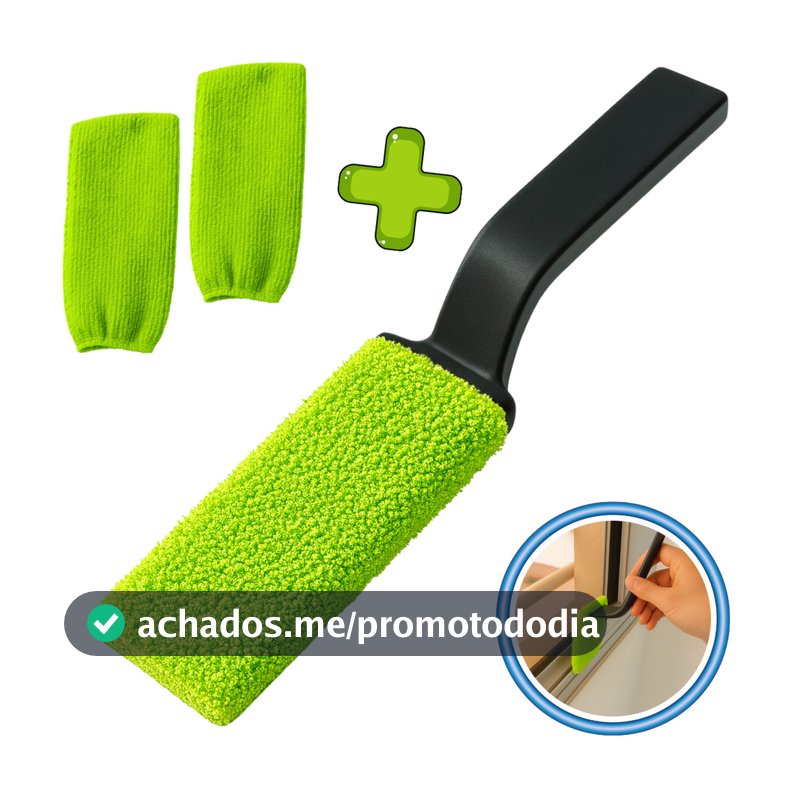 Espátula Limpa Box com Pano de Microfibra | Limpa Trilhos, Box, Cantos e Frestas | Escolha seu Kit