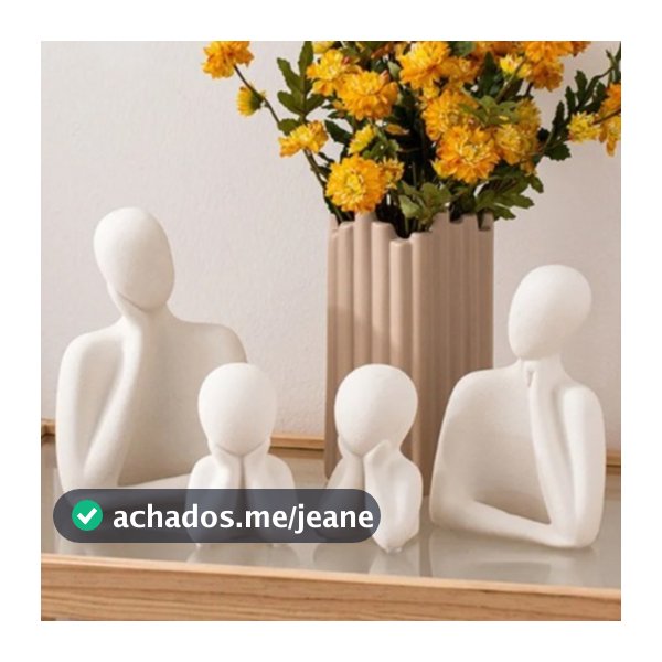 Estatuas de Família de 3 Gesso Abstratas Nórdico Minimalista Decoração para Casa escritório Escultura