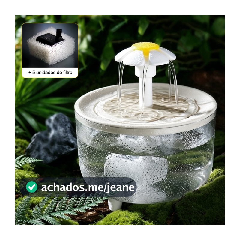 MIW 1.5L Bebedouro Automático Flores Fonte Para Gatos Com Filtro Para Pet Cachorro