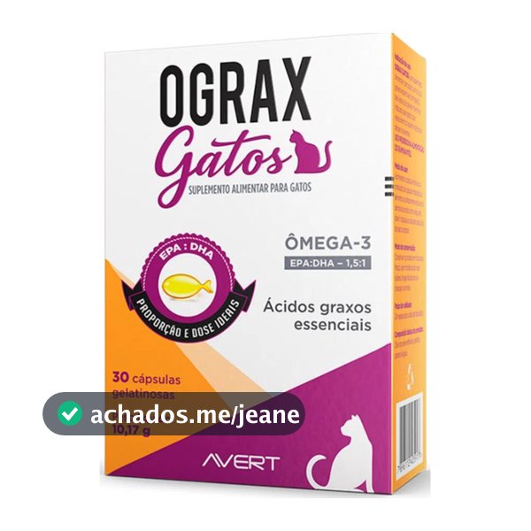 Ograx Gatos 30 Cápsulas Suplemento para Gatos Avert