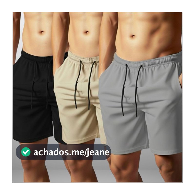 Kit 3 Bermuda Tactel Shorts Masculino Praia Piscina Corrida Com Bolsos