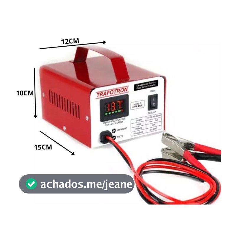 Carregador De Bateria automotivo Cva2ah Com Display Multi Funções