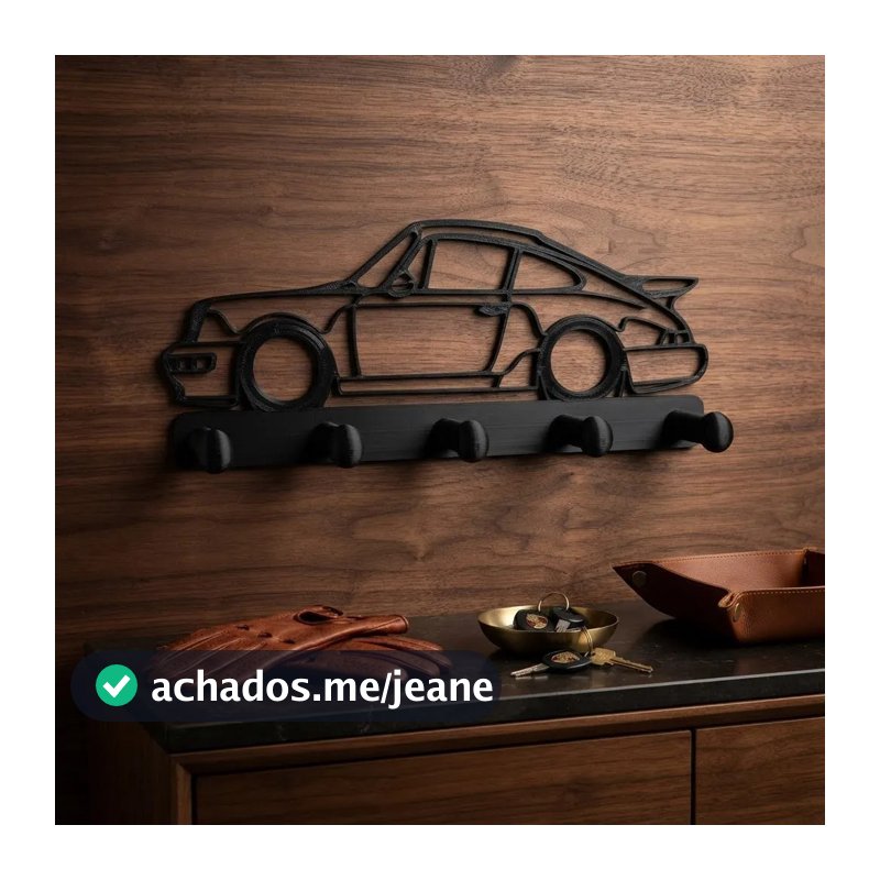 Porta Chaves Carro Porsche Antigo Retro Esportivo 5 Ganchos