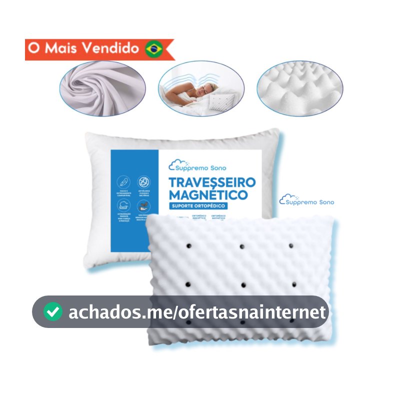 Travesseiro MAGNÉTICO com Infravermelho Altura Médio Ortopédico  Anti ronco Anatômico Alivia Dor