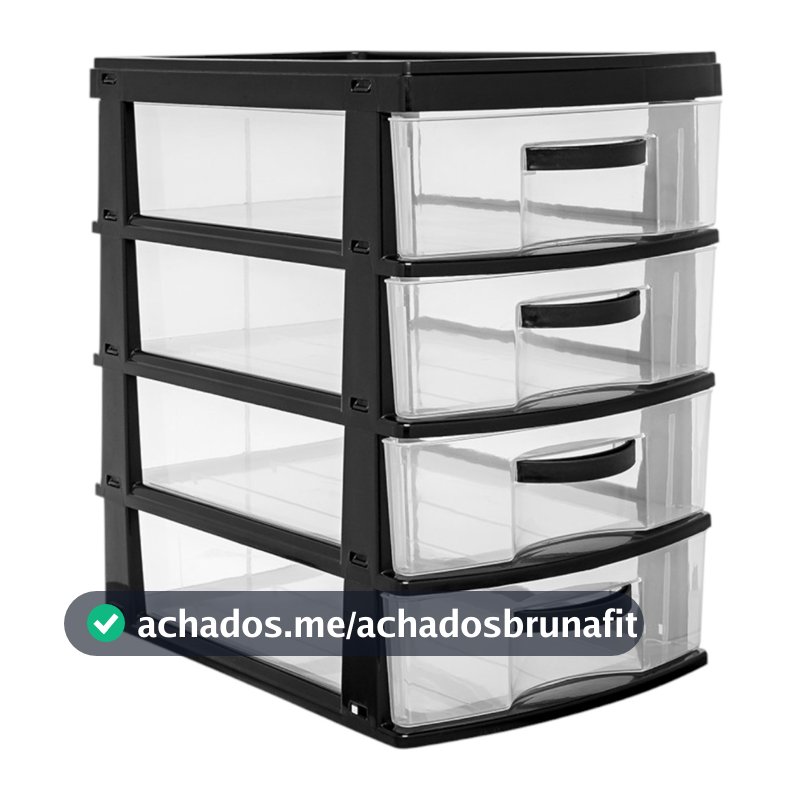 Gaveteiro Organizador com 4 Gavetas Grande em Plástico Jaguar