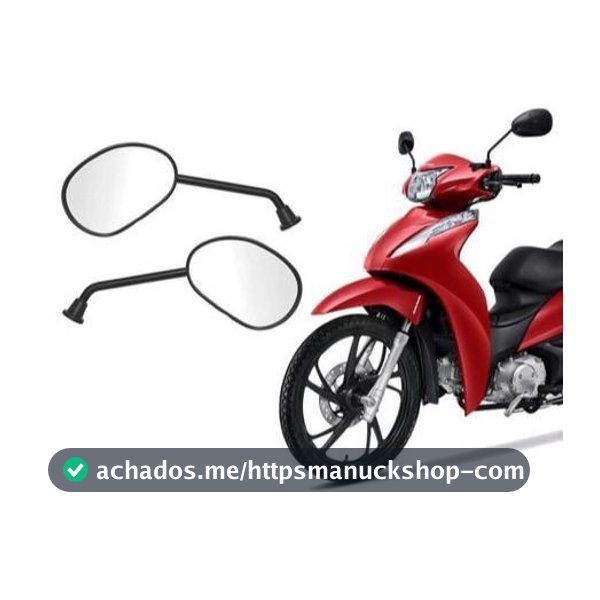 Par Espelho Retrovisor BIZ-POP-BROS Guidão Bicicleta Eletrica Mobilete Bike Motorizada Scooter 8mm