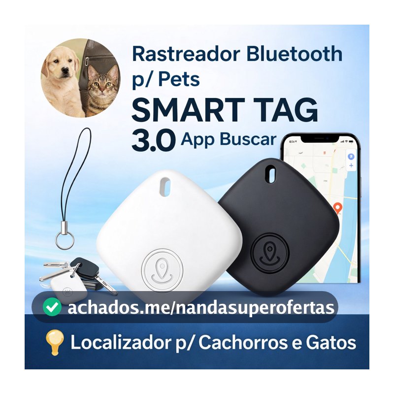 Rastreador Smart Tag iPhone Find My Sem Mensalidade Localizador Bluetooth Pet Chaves IOS