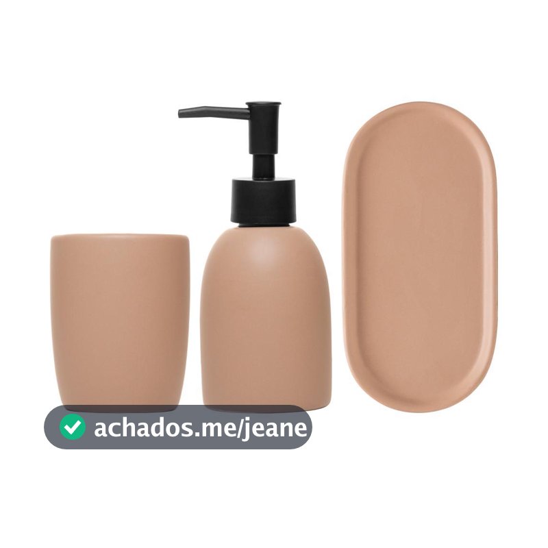 3 Peças para Banheiro Lyor Londres 220ml Terracota Cerâmica