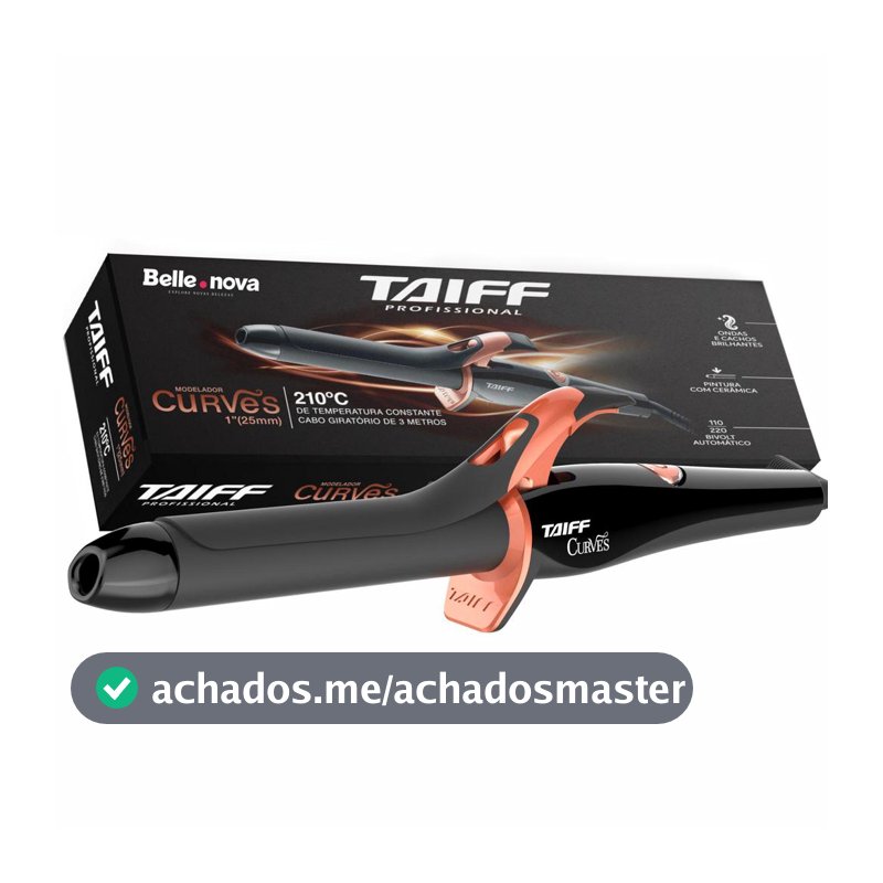 Modelador Cachos Taiff Curves 25mm 210°C Profissional